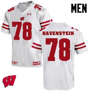 Men's Wisconsin Badgers NCAA #78 Robert Havenstein White Authentic Under Armour Stitched College Football Jersey LD31Z60BT